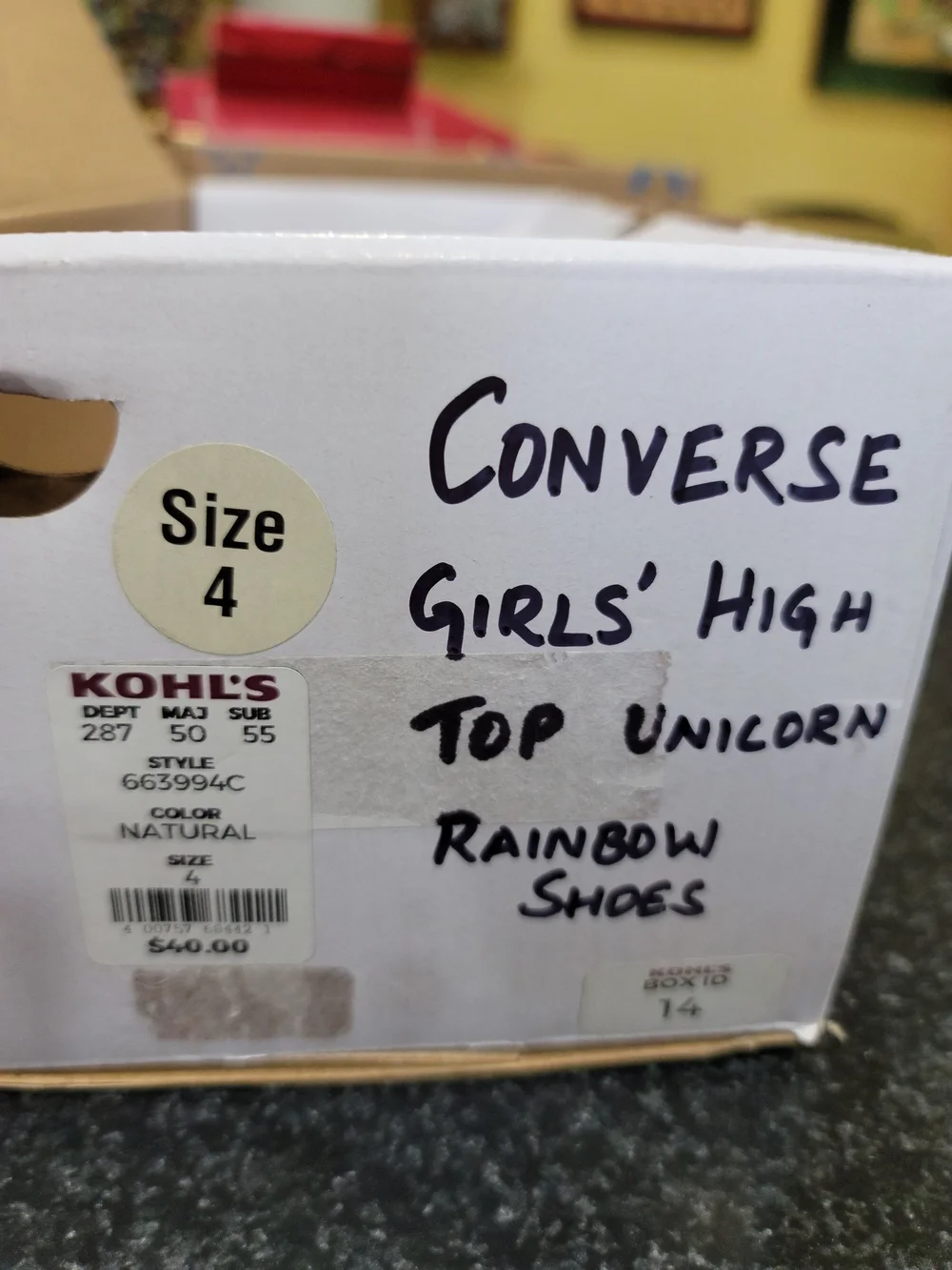 Converse Kids White High-Top Sneakers with Rainbow And Unicorn Stripes